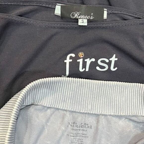 Nikibiki 2pc Rhinestone Lounge Set First Coffee then Talkie Knit Leggings Tunic - Picture 6 of 6